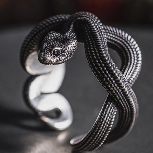 ADJUSTABLE SNAKE RING - STAINLESS STEEL